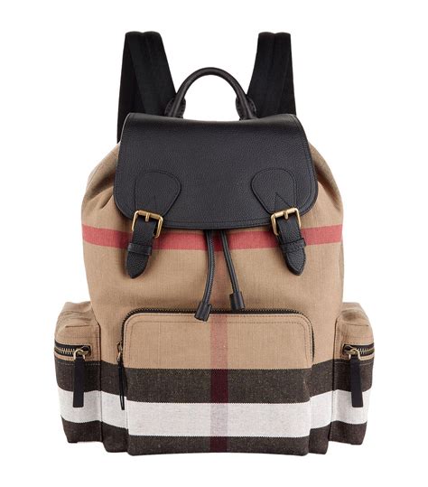 burberry large rucksack in canvas check and leather|Burberry Large Canvas Check Backpack .